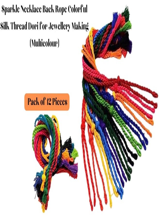 SIJCM Adjustable Handmade Necklace Thread, Indian Necklace Jewelry Cotton Ball Cord, Jewelry Supplies, Multicolor Dori and Jewellery Making Materials Pack of 12 Pcs - Image 3